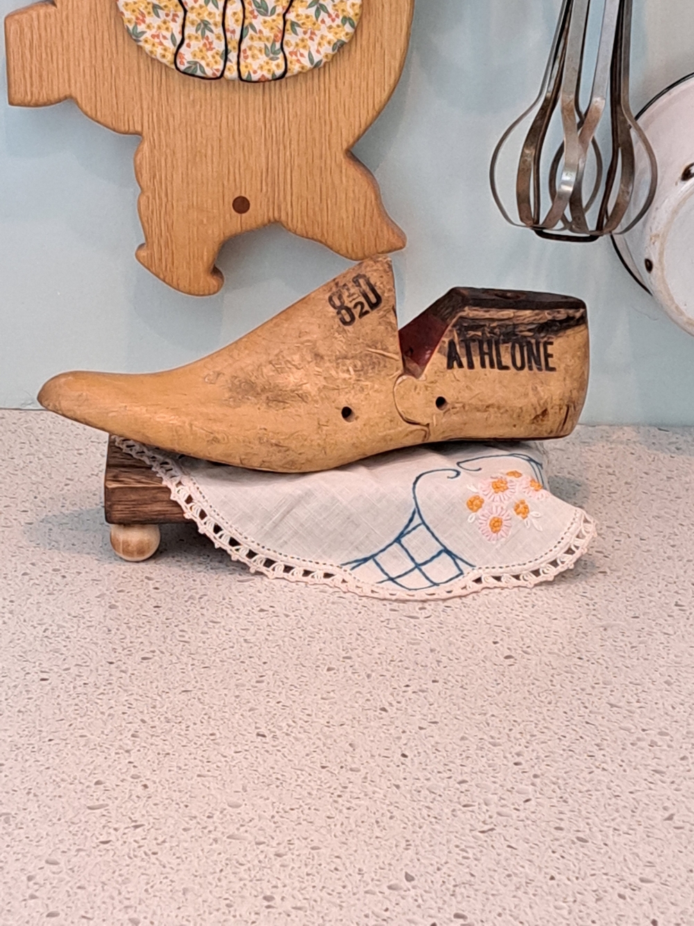 Vintage Wooden Shoe Form - Rustic Decorative Accent